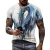 Men 3D Graffiti Evil Dragon Pattern T-Shirt Casual Cool Micro Stretch Breathable T Shirt Outdoor New Summer Men's Clothing