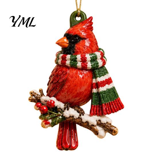 Weihnachtsgeschenk für Freunde Roter Vogel Weihnachtsbaumschmuck, Acryl Hängedekoration Dekorative Ornamente Zuhause Feiertag, Festlicher Anhänger Party Kamin,