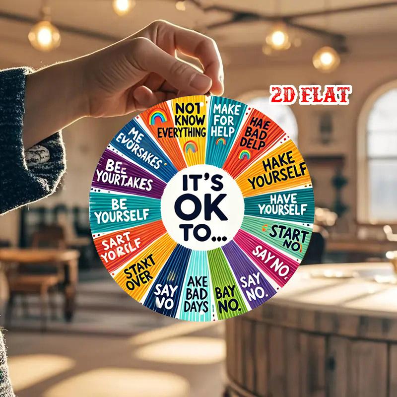 D Flat pc SelfEmpowerment Round Aluminum Sign Positive Affirmations Metal Tin Sign Empowerment Message X Round 20x20cm(8x8inch)