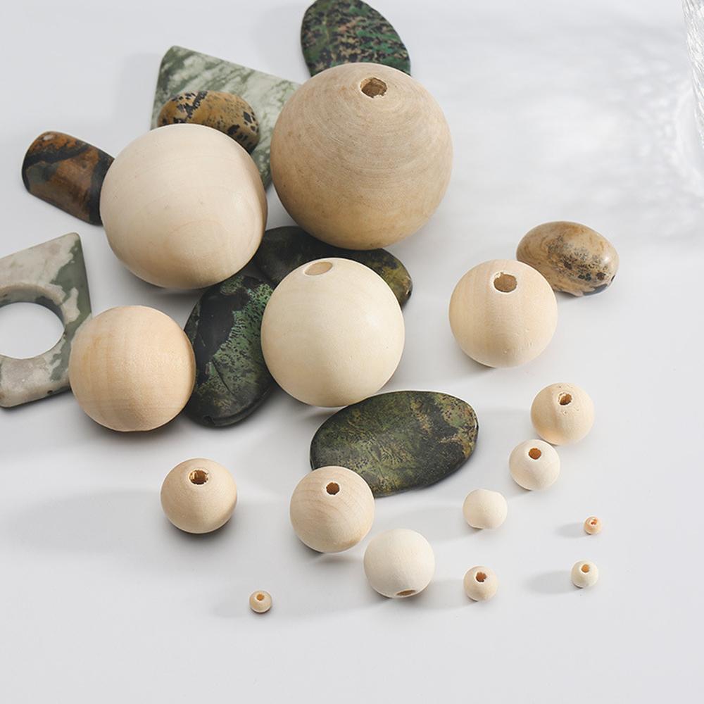 4mm 6mm 8mm 10mm 12mm 14mm 16mm 18mm 20mm 25mm Round Natural Wood Loose Beads for DIY Crafts Woodcraft Jewelry Bracelet Making Accessories
