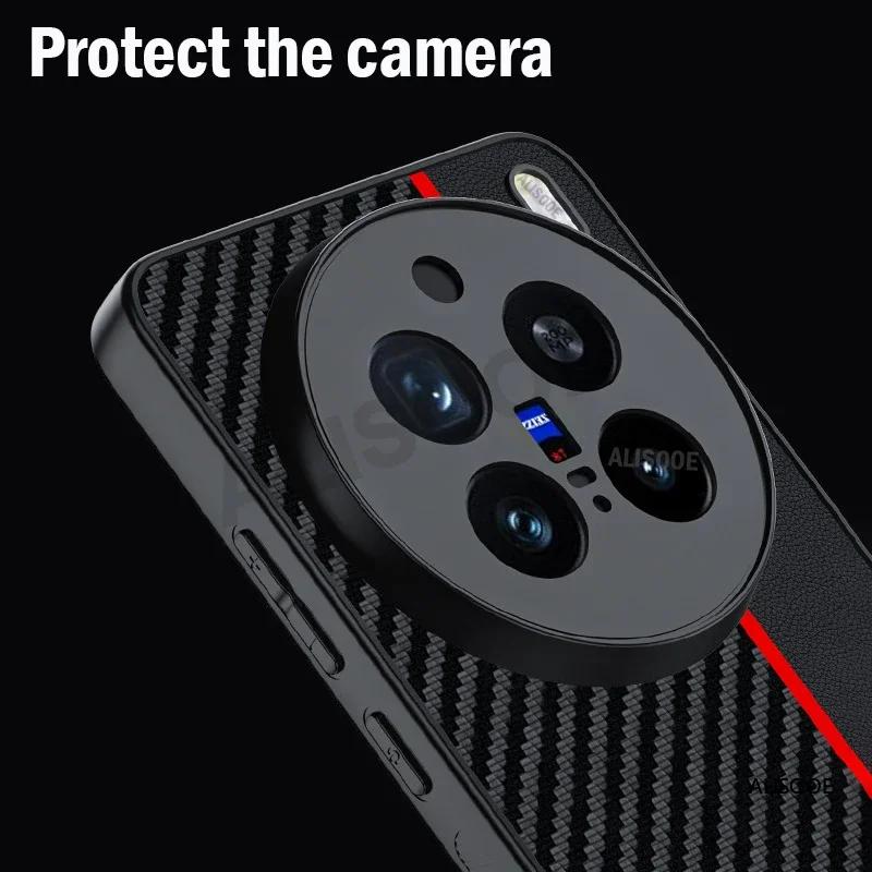 Funda for VIVO X200 Pro Mini Case Luxury Fiber Texture PU Leather Protection Back Cover for VIVO X200 Pro Shockproof Capa