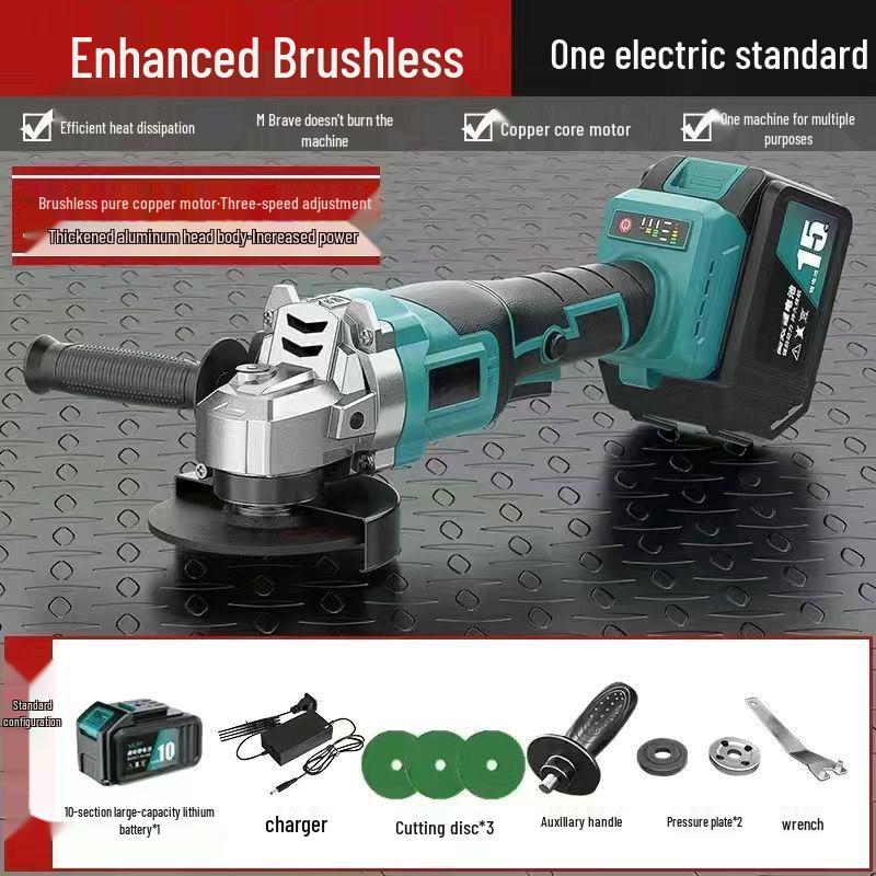 משחזת זווית אלחוטית בעלת הספק גבוה: מנוע מברשות רב-תכליתי לטחינה וליטוש