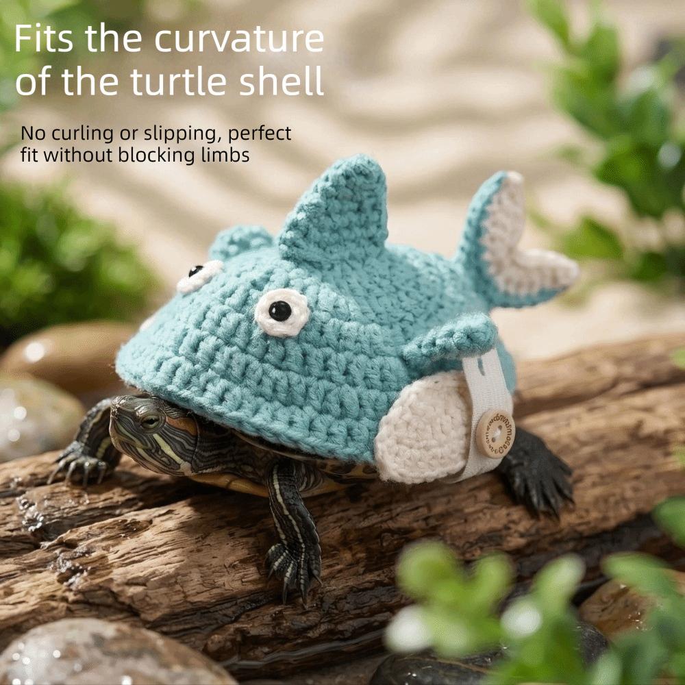 Comfortable Fit Shark Shaped Turtle Knitted Jacket Adjustable Tortoise Cosplay Clothes Pet Costume