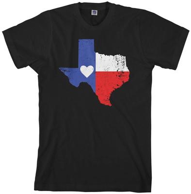 Texas Staatsflagge Mit Herz Herren T-Shirt Texanische Stolz Liebe
