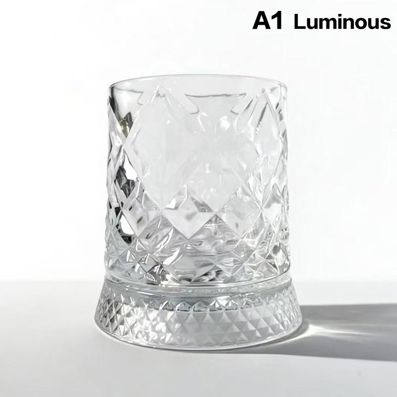 Premium 360° Rotating Glass Cup with LED for Unique Wine Tasting Experience
