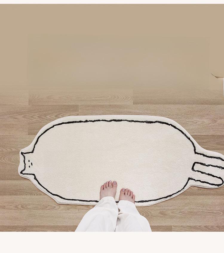 Modern Cat-Feel Imitation Cashmere Non-Slip Carpet for Bedroom, Living Room, and Coffee Table