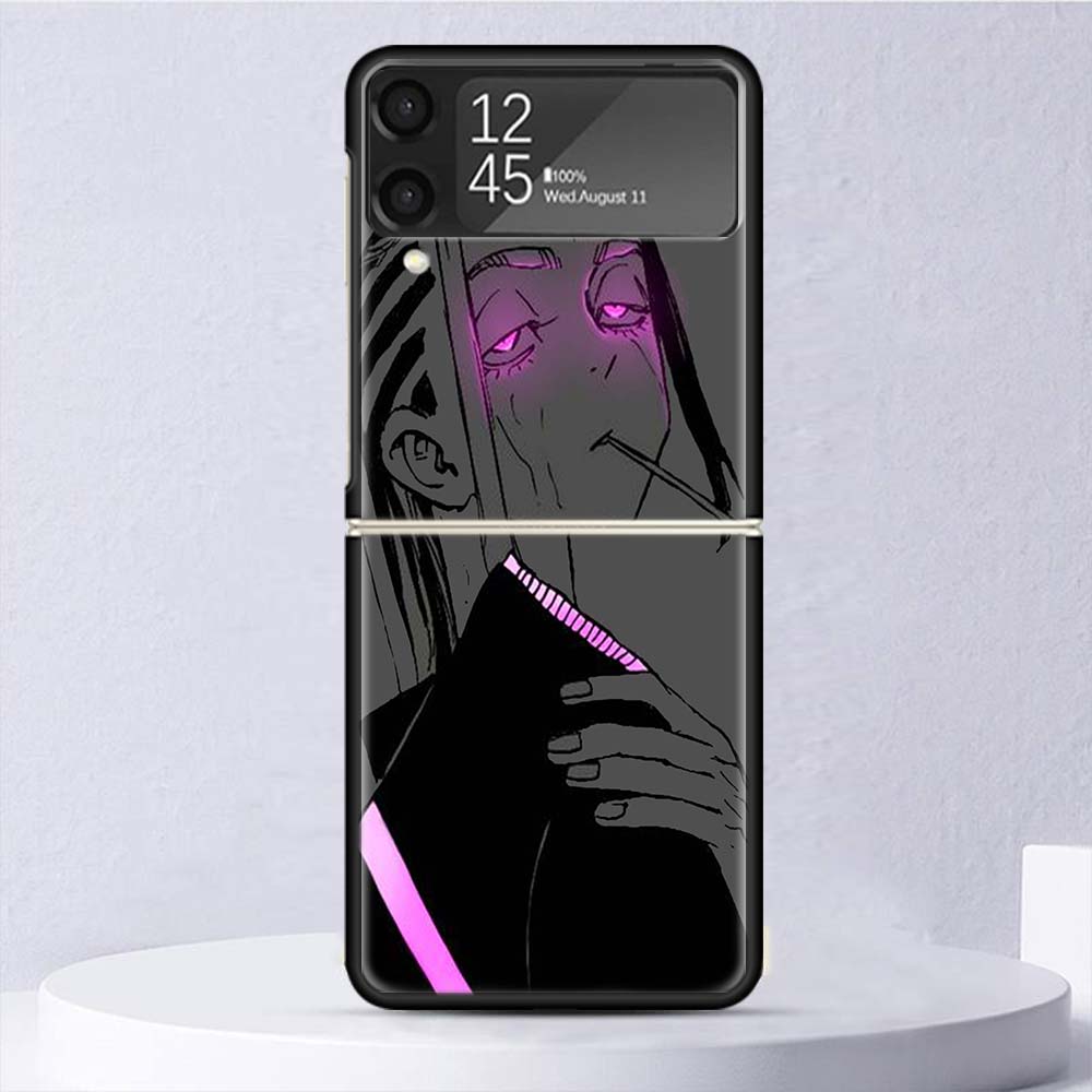 Tokyo Anime Revengers Shockproof Hard Case For Samsung Galaxy Z Flip 4 3 5G Phone Cover Z Flip3 Flip4 Black Fundas Matte Shell C