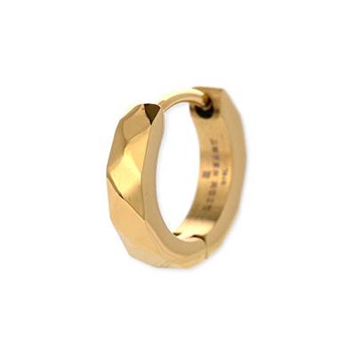 Lionheart Men's Single Earring, Stainless Steel Hoop, Gold Color, Perfect for Boyfriends, Simple Design