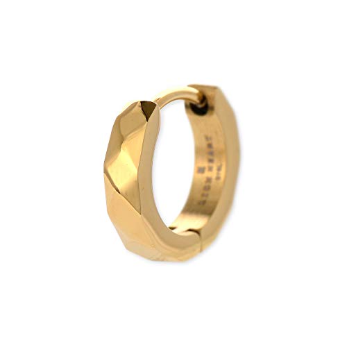 Lionheart Men's Single Earring, Stainless Steel Hoop, Gold Color, Perfect for Boyfriends, Simple Design