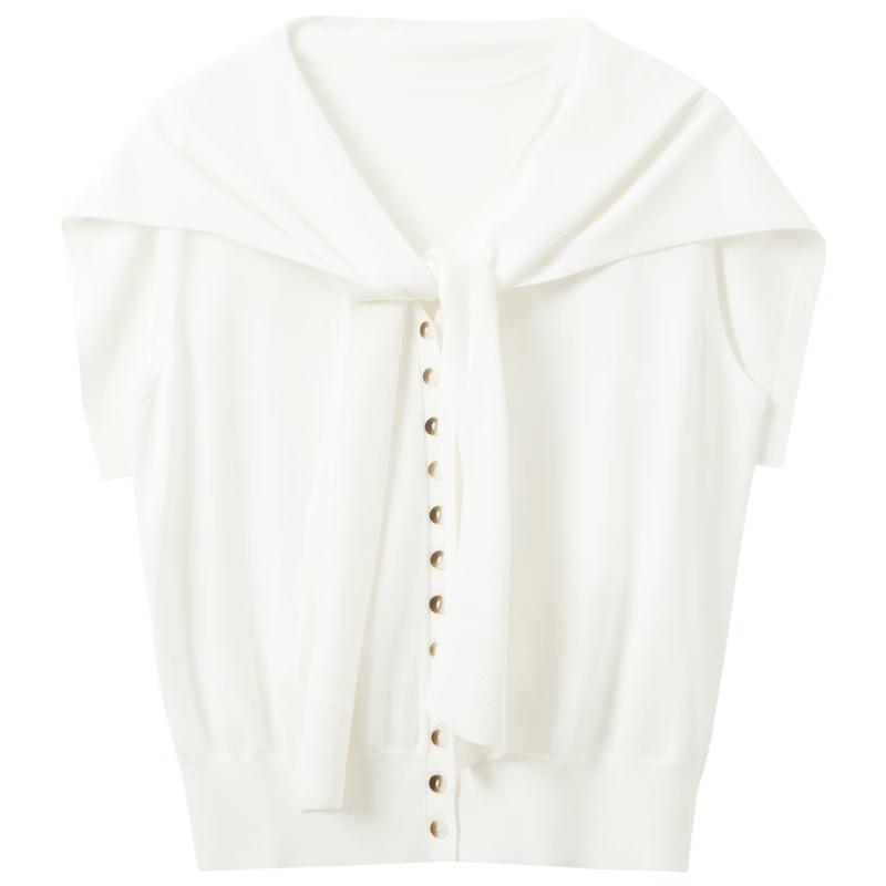 

Sancai Women s V-Neck Buttoned Sleeveless Knit Cardigan S