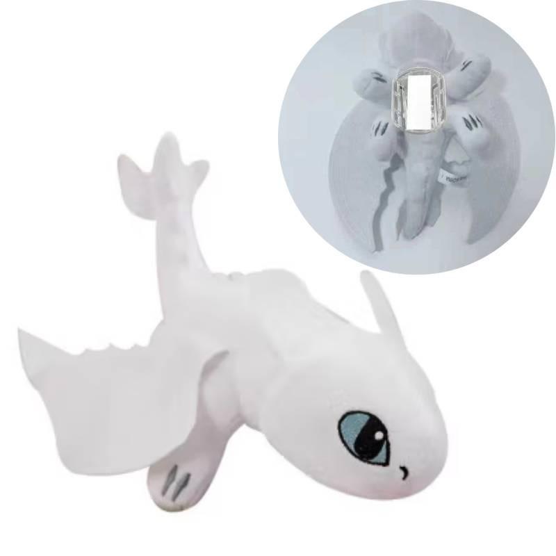 Toothless Dragon Helmet Sucker Plush Motorcycle Decoration 20cm Black