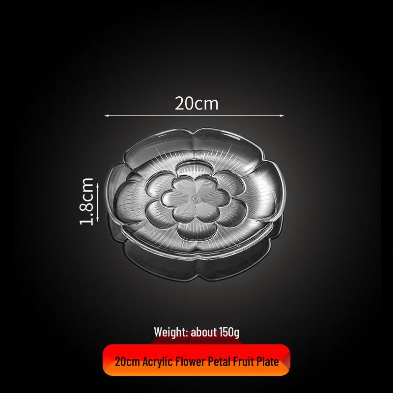 Jingbaodi Commercial Acrylic Flower-Edge Serving Plates - 10-Pack