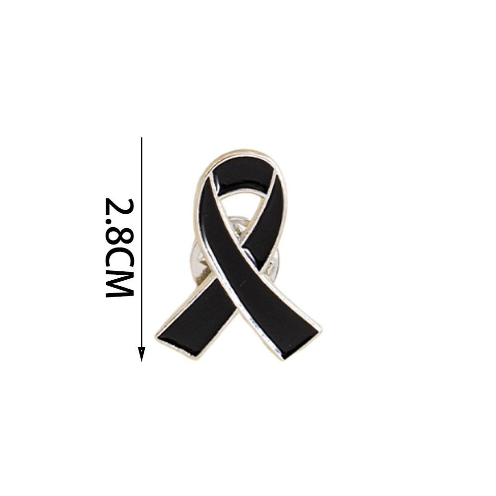 New Portable Memorial Black Ribbon Brooch Souvenir Black Alloy Badge Accessory Queen Black Badge Pin For Funerals and Mourning