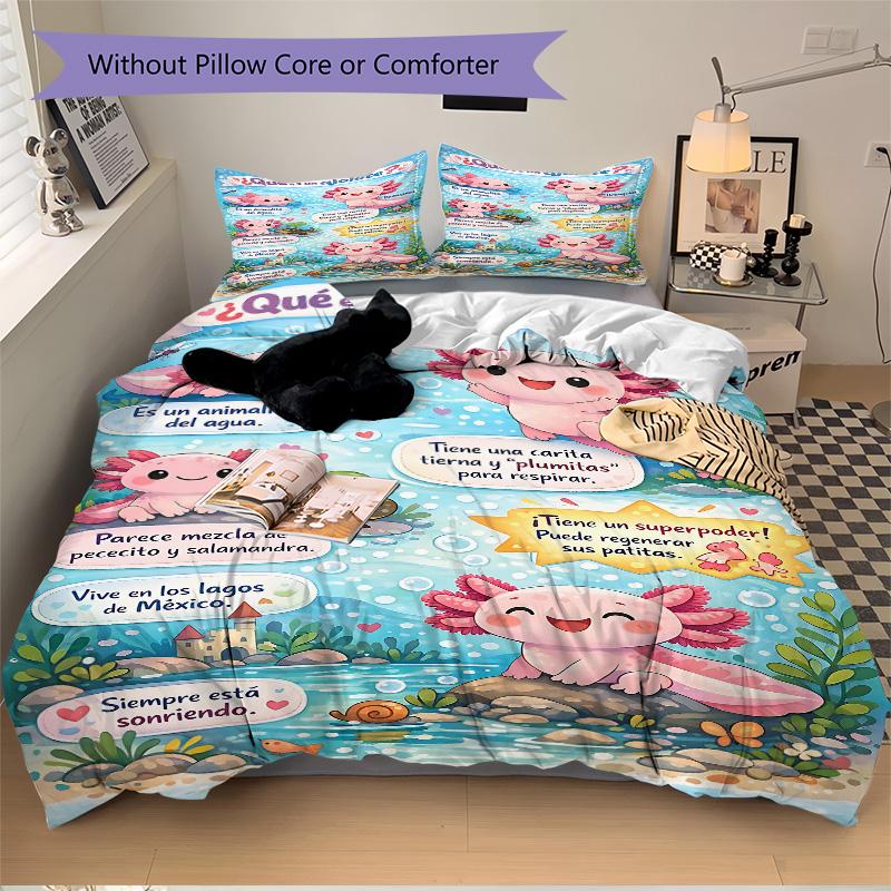 Axolotl Nature'S Marvel Print 3Pcs Bedding Setduvet Cover With 2 Bedropillowcase Home Birthday Gift