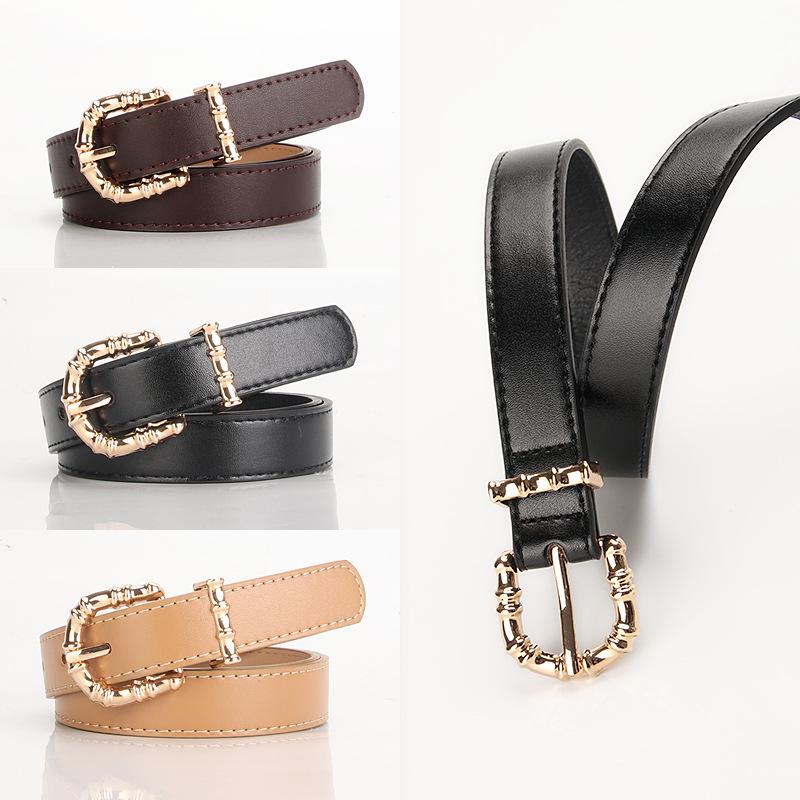 Versatile Women's Leather Belt with Alloy Pin Buckle for Jeans and Suit Pants