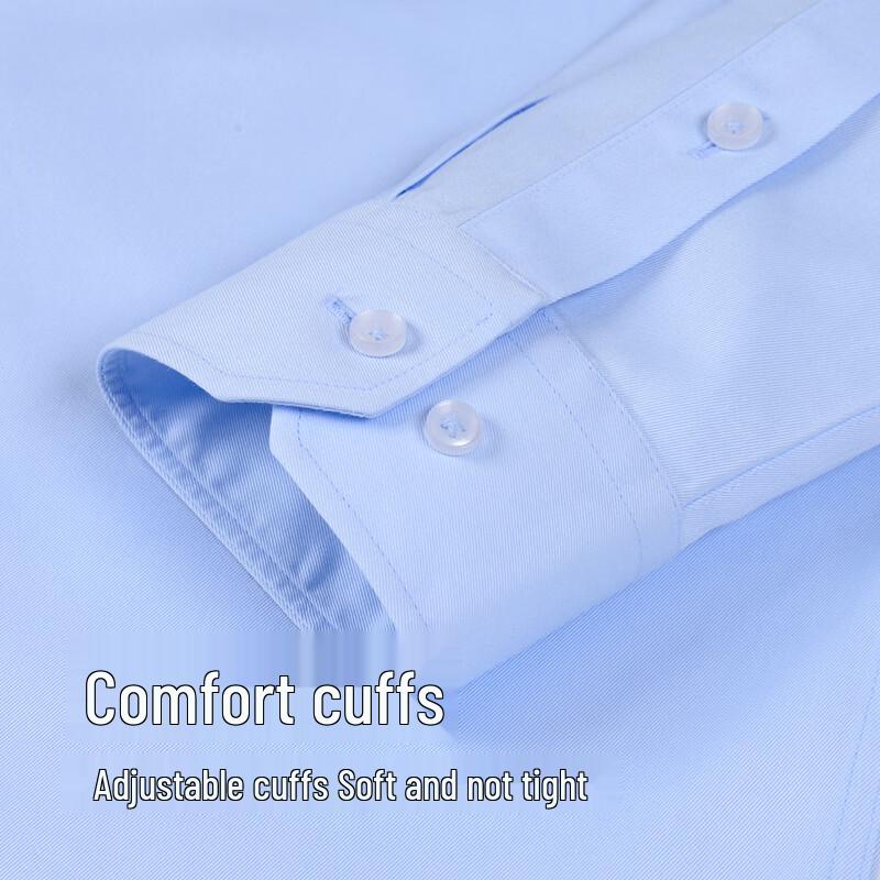 Hodo Men's Wrinkle-Free 100% Cotton Long Sleeve Business Shirt