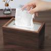 Wooden Tissue Box Paper Simple Desktop Waterproof Tissue Case Rectangular Elegant Tissues Organizer Kitchen Office Storage Box