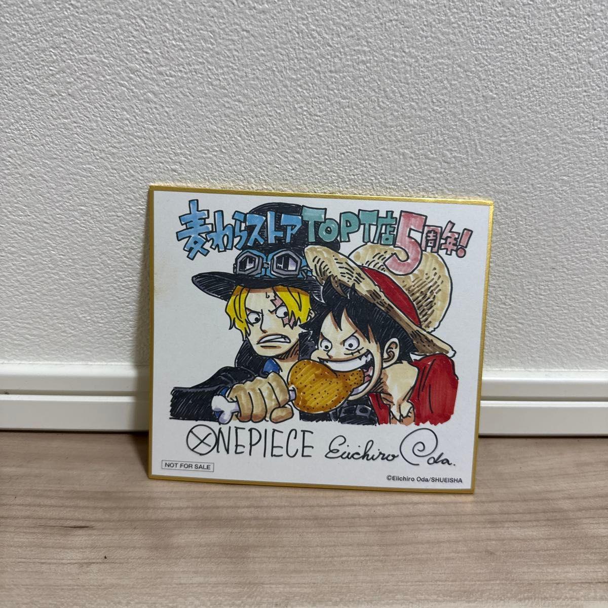 Used ONE PIECE Straw Hat Store TOP10 5th Anniversary Reproduction Mini Shikishi Luffy Sabo
