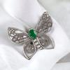 Natural Gemstone Butterfly Pendant, Elegant And Artisan Jewelry 925 Silver 1.66" CP-13
