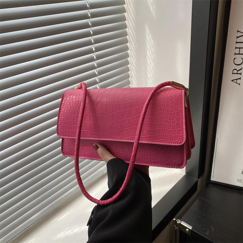 Minimalistischer Stil beliebte Damenhandtasche Sommer neue Mode einfarbig lässig tragbar Schulter Achseltasche