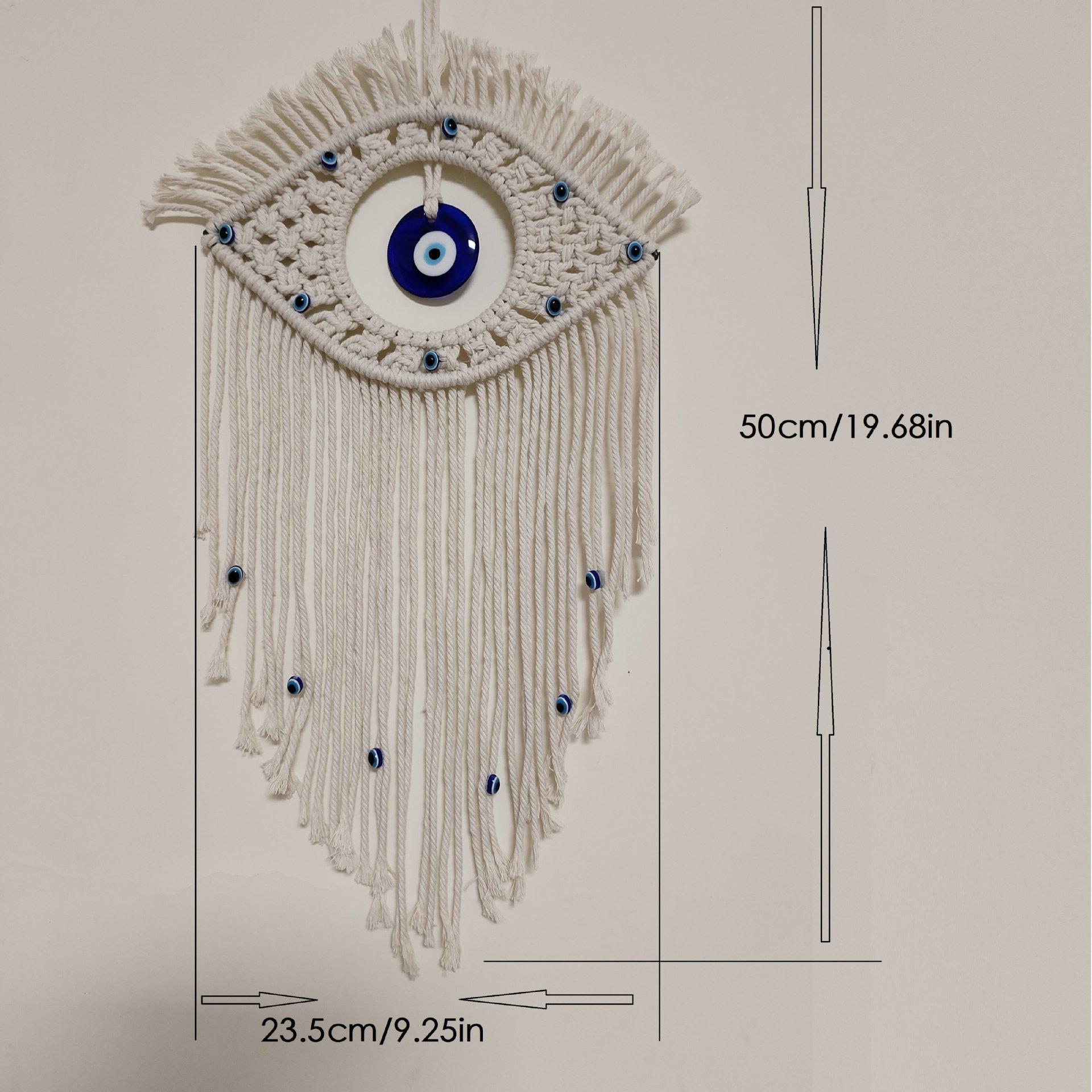 Bohemian hand woven blue eye wall hanging tapestry, homestay wall decoration, bedroom wall decoration, hanging