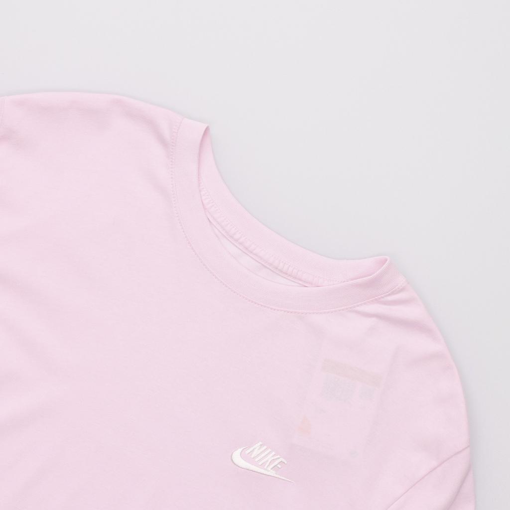 Nike Embroidered Logo Knit Crew Neck T-Shirt Men Tops Pink AR4999-665