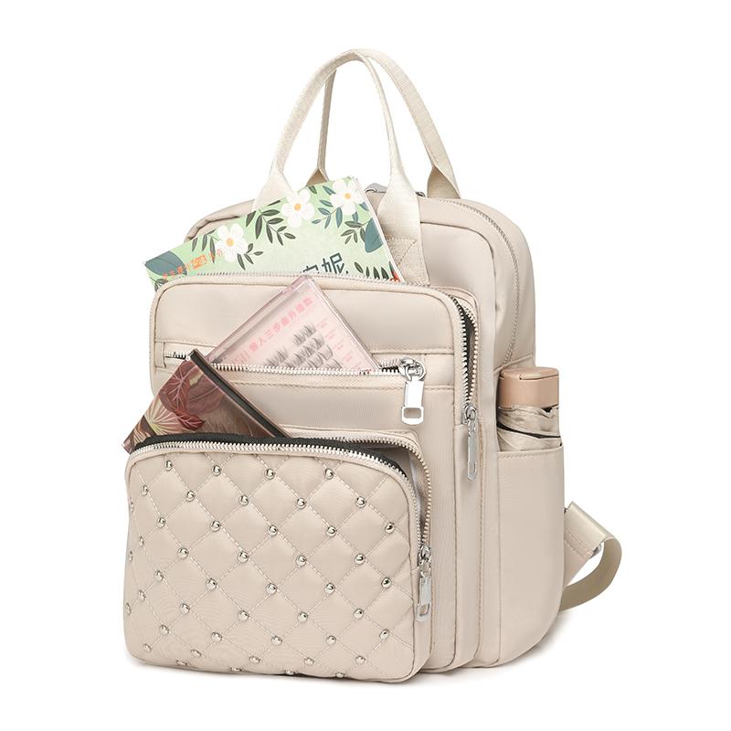 Einfarbiger Niet-Rucksack Damen Rucksack mit großer Kapazität