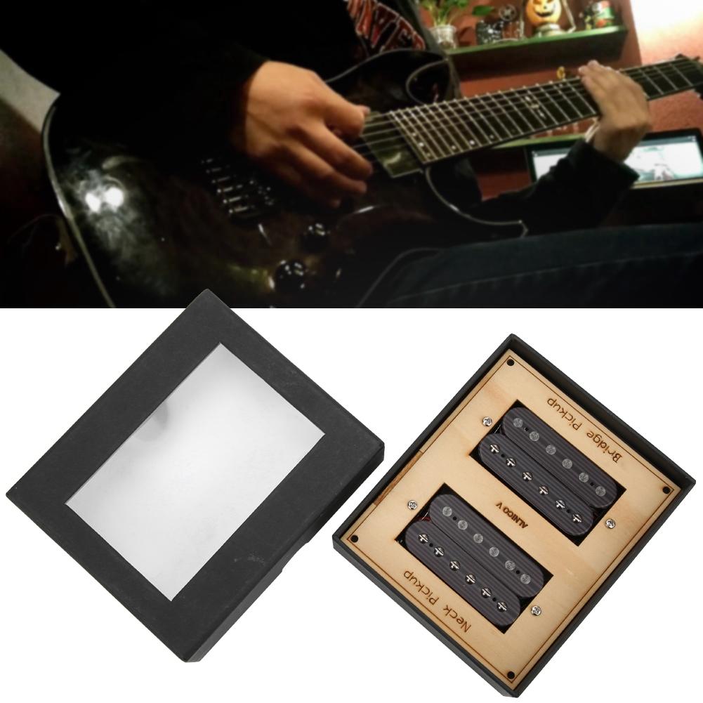 Electric Guitar Humbucker Pickup Wood Grain Cupronickel Base Double Coil Pickup