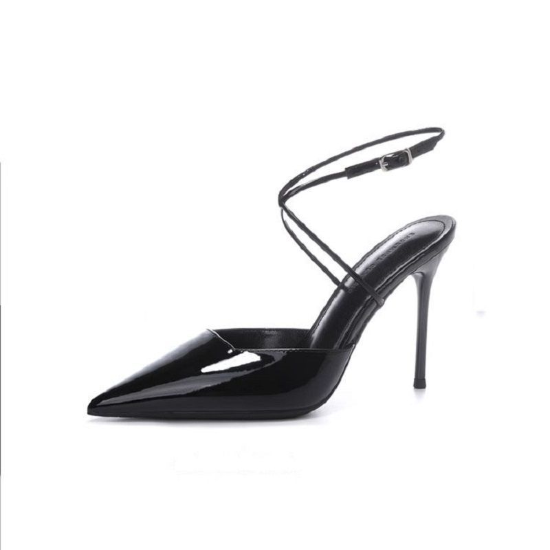Thin heel pointed outer wear versatile casual comfortable sandals summer fashion niche design solid color high heel sandals