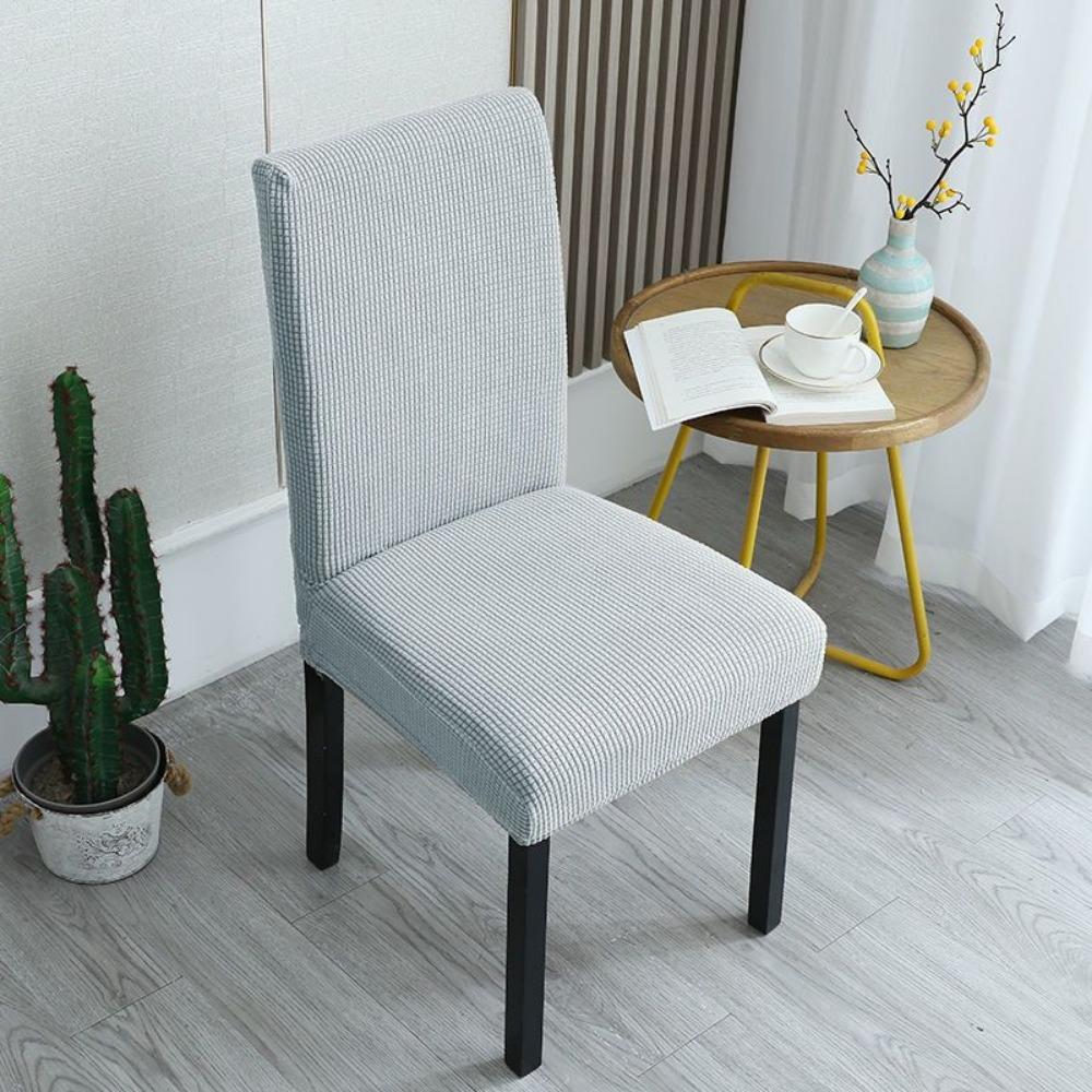 

Household Stretch Chair Covers Washable Jacquard Corn Kernel Fabric Slipcovers Removable Seat Protectors For Living Room Chairs серебряный