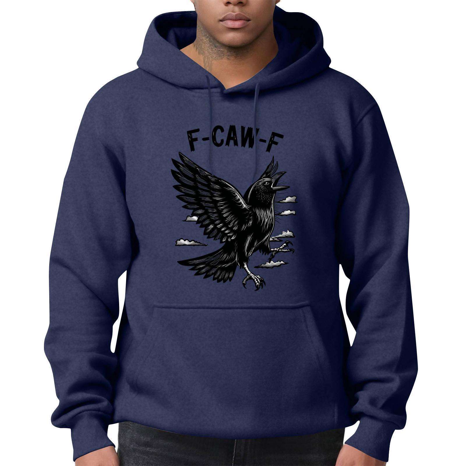 

Men s Fashion Casual Long Sleeve Solid Color Hooded Sweatshirt Tops XXL тёмно-синий