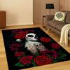 Skull Faced Girl Gothic Horror Skull Carpet Rug for Bedroom Living Room Sofa Doormat Home Decor,Kid Game Area Rug Non-slip Mat
