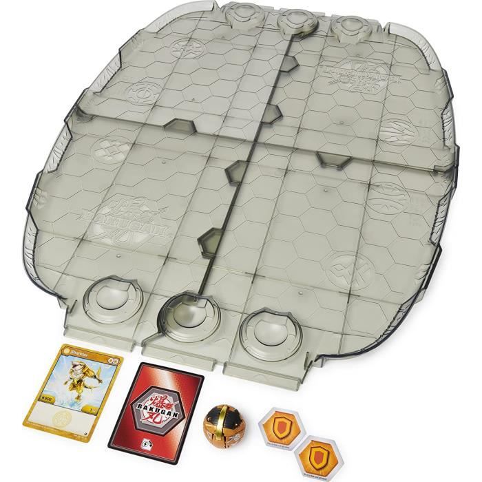BAKUGAN - ARENE COMBAT BATTLE MATRIX SAISON 3 - 6060362 - Plateau De Jeu Luxe Sharktar Doré Exclusif Avec Billes Bakugan Et Cartes