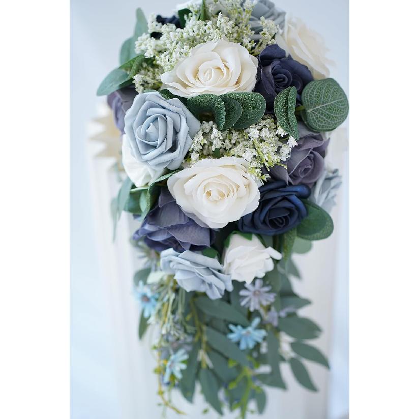 10 inch Water Drop Shape Bridal Bouquet Bridesmaid Bouquet Luxury Blue Roses Wedding French Rustic Vintage Wedding, Romantic Wedding Ceremony,