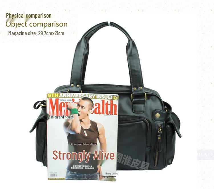 Men's Korean Style PU Leather Crossbody & Shoulder Bag - Large Capacity Travel Handbag