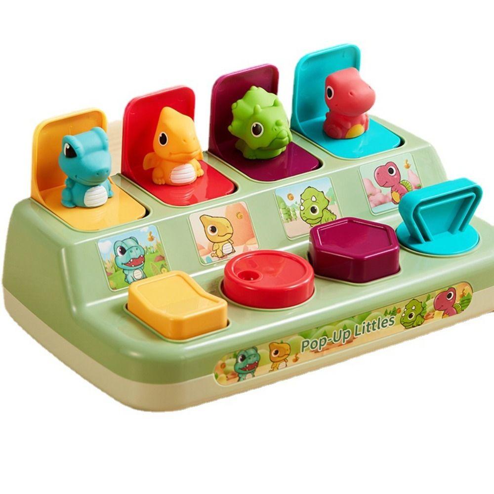 Button Dinosaur Switch Box Montessori Activity Pop Up Toy  Exercise Baby Fingers