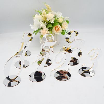 Seat Number Card Glossy Add Atmospheres Mirror Surface Standing Wedding Golden Table Number Feast Supplies
