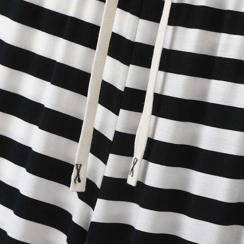 Women's Striped Wide-Leg Pants: Spring/Summer, Lightweight, Loose Fit, Versatile, Plus Size