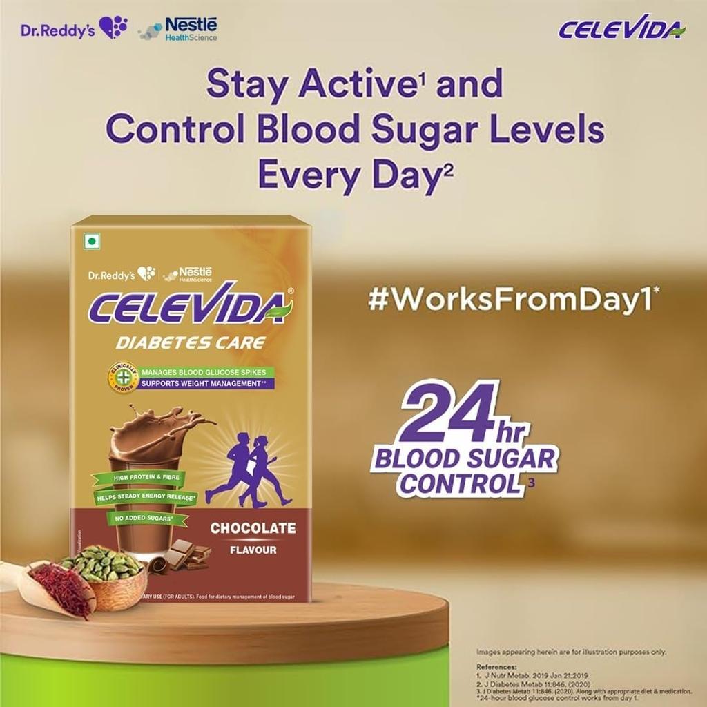 Celevida Diabetes Protein Powder Chocolate Flavor 400 Gm Pack Of 1 For Sugar Control And Weight Management Support