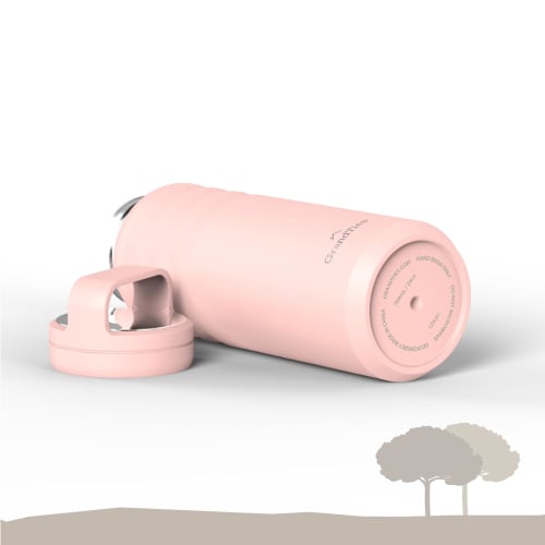 GRANDTIES Vacuum Insulated Stainless Steel Wide Mouth Water Bottle, 709ml, with Two Lids, Direct Drinking, Keeps Hot or Cold Water Hot for 12 Hours, K