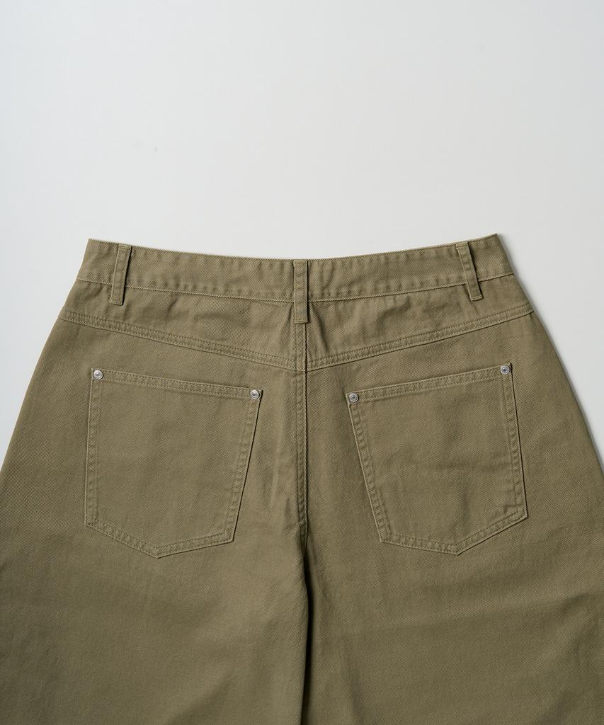 EXCONTAINER Utility Dart Cotton Pants (Khaki Beige)
