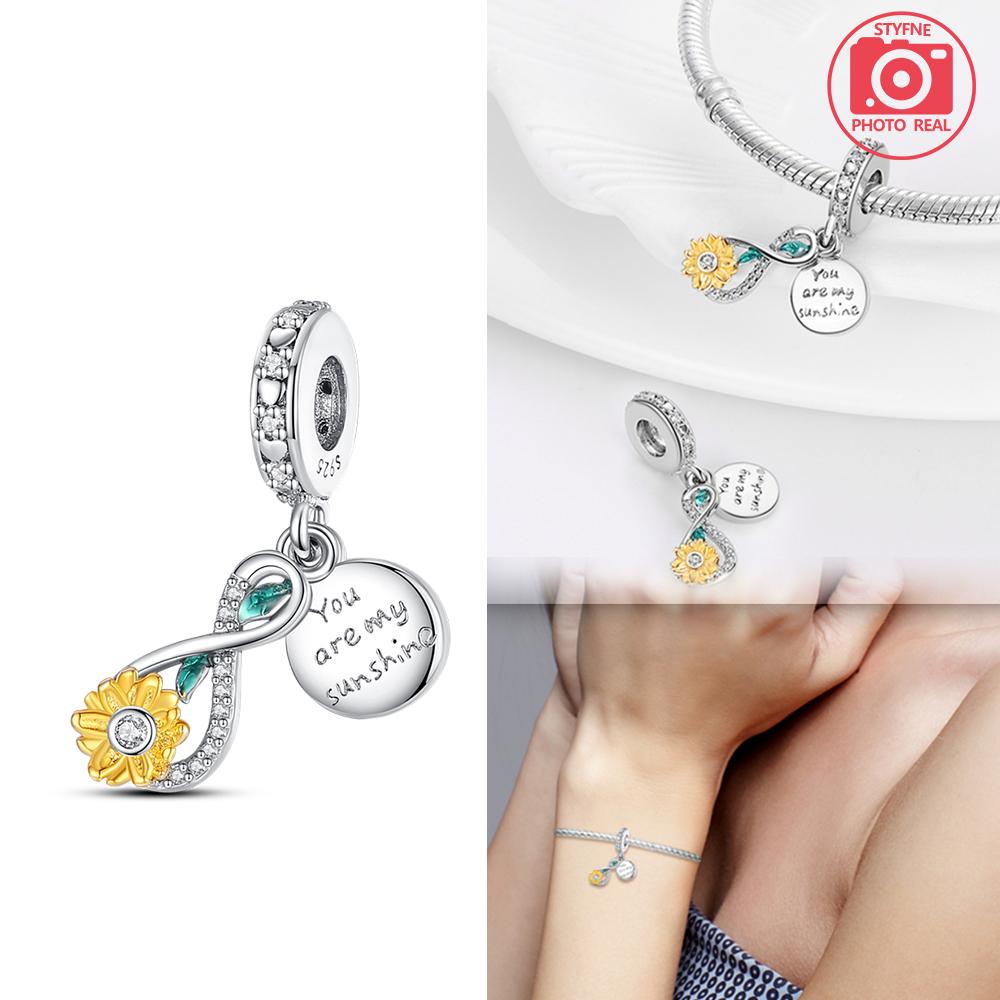 Copper Colour Sunflower Pendant Fit Charms Copper Colour Original Bracelet For Jewelry Making