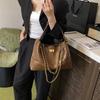 New High-end Fashion Solid Color Embroidery Thread Chain Tote Bag Portable Shoulder Trendy Women's Bag