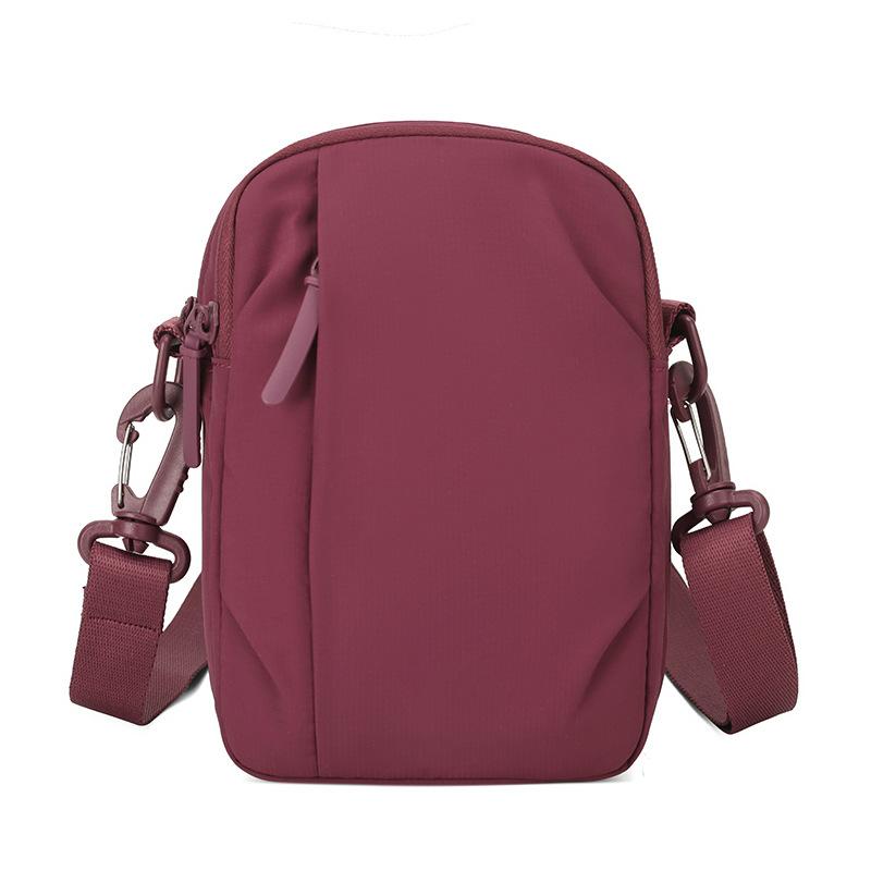 Lightweight Multifunctional Mobile Phone Bag Solid Color Shoulder Bag Crossbody Bag Commuter Nylon Bag