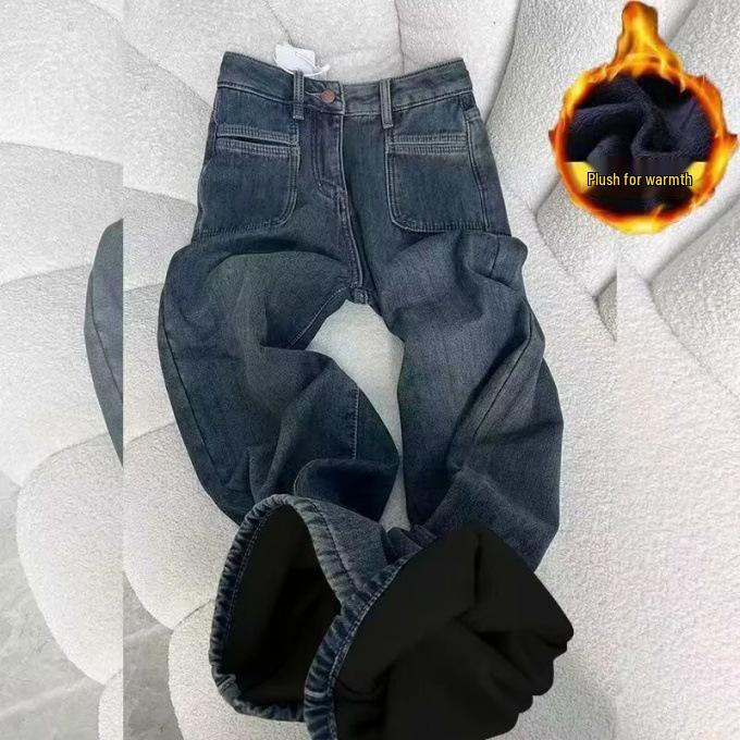 

Autumn/Winter American Retro Plus Size Stretchy Micro-Flare Jeans for Women 5XL