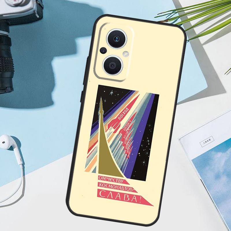 CCCP Soviet Space Propaganda Art Cover For OPPO Reno 7 8 Lite 10 12 13 14 Pro 11 F 12F 13F 14F OPPO Find X8 X5 X6 X9 Pro Case