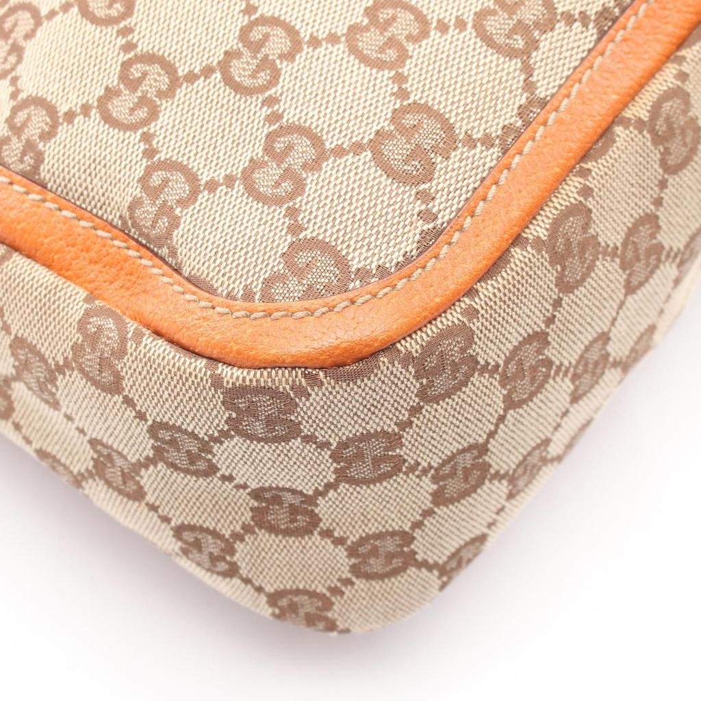Used GUCCI GG canvas Handbag 146244 canvas leather Brown Beige Used Women