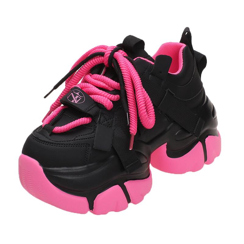 Fashion Women High Platform Sneakers 2025 New Autumn Breathable Chunky Dad Casual Shoes 7.5CM Thick Sole Trainers Leather Sneakers Woman