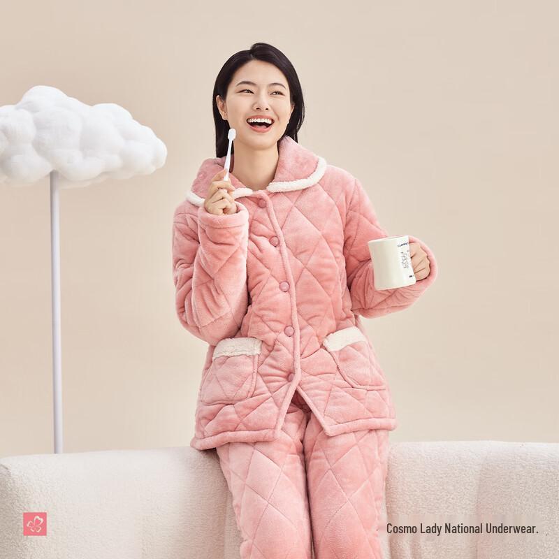 

Urban Lady Women s Warm Flannel Padded Pajama Set 2HT001