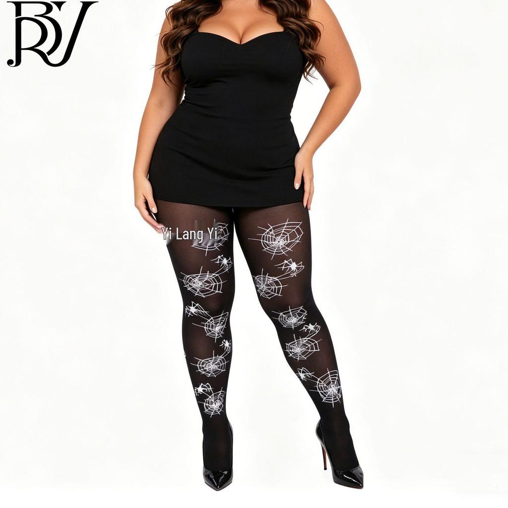 Halloween & Christmas Cartoon Print Stockings - Festive Pantyhose for Holiday Parties & Costume Props